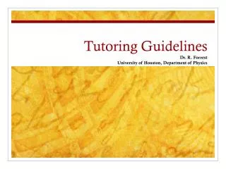 Tutoring Guidelines