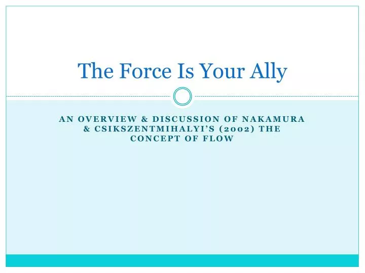 the force is your ally