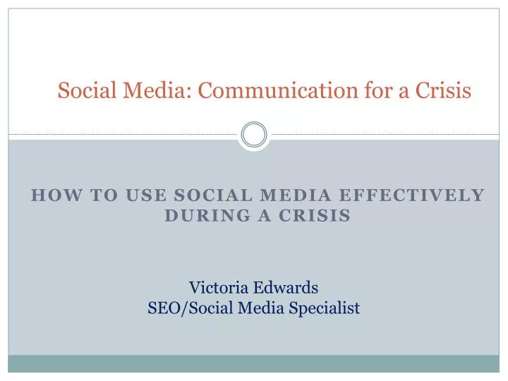 social media communication for a crisis