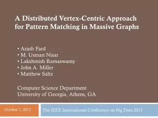 The IEEE International Conference on Big Data 2013