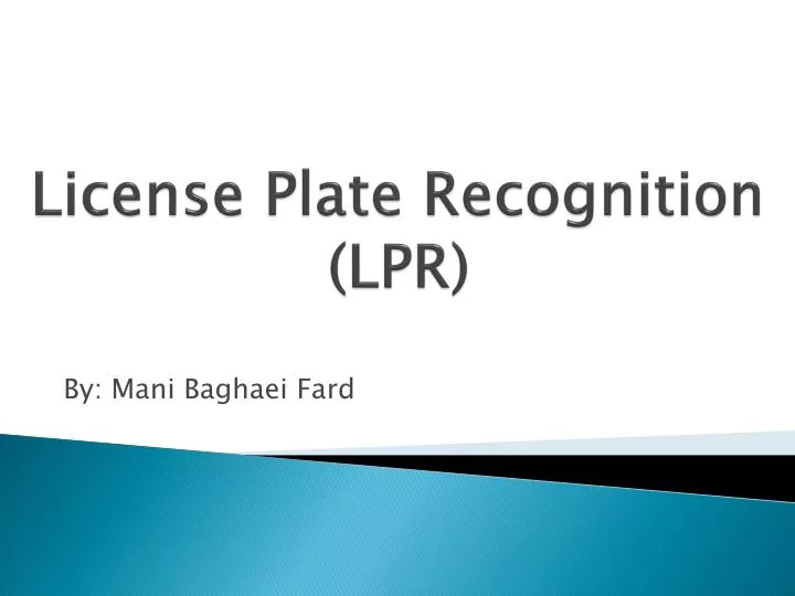 license plate recognition lpr