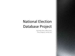 National Election Database Project