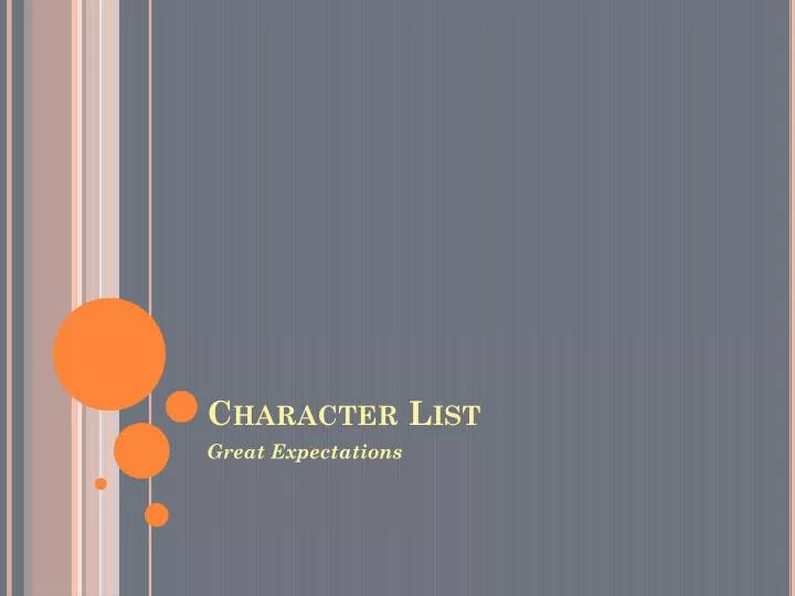 character list