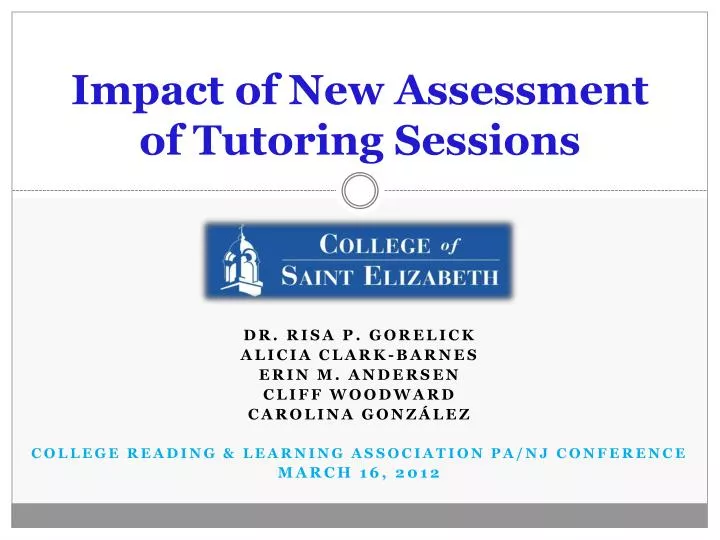 impact of new assessment of tutoring sessions