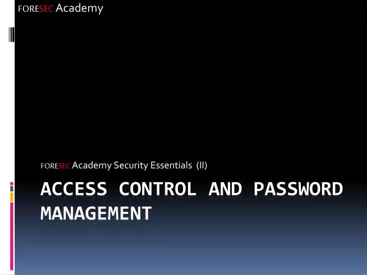 fore sec academy security essentials ii