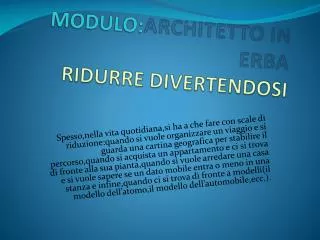 modulo architetto in erba ridurre divertendosi