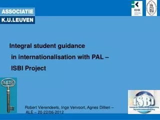 Integral student guidance in internationalisation with PAL – ISBI Project