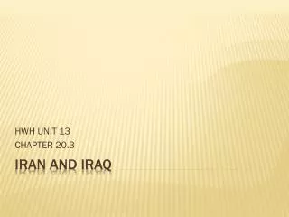 Iran and Iraq