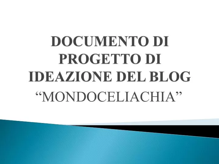 documento di progetto di ideazione del blog