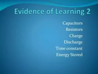 Evidence of Learning 2