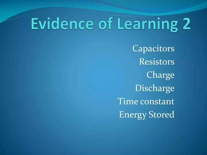 evidence of learning 2