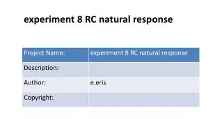 experiment 8 RC natural response