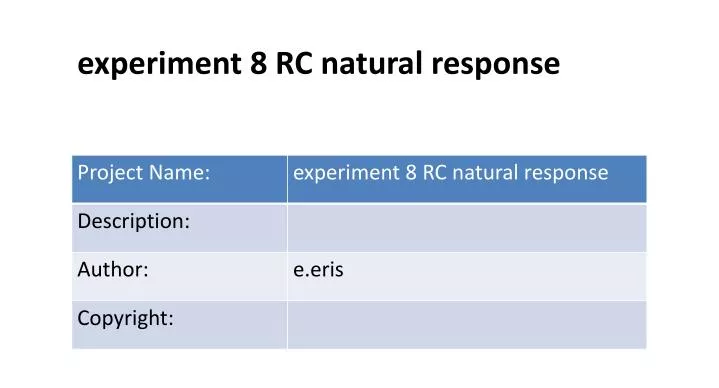 experiment 8 rc natural response