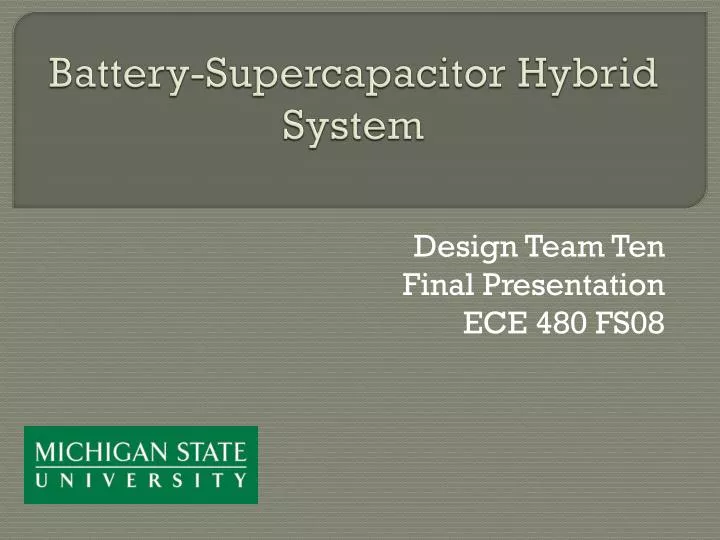 battery supercapacitor hybrid system