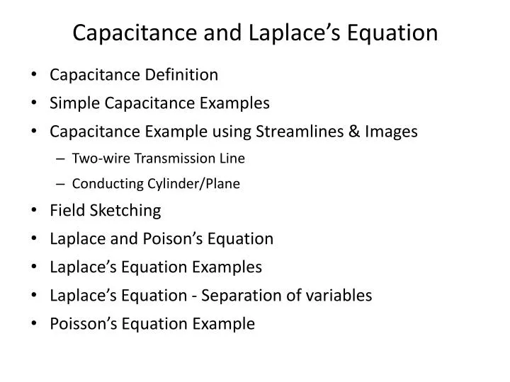 capacitance and laplace s equation