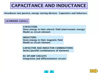 CAPACITANCE AND INDUCTANCE