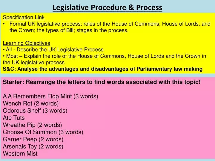 legislative procedure process