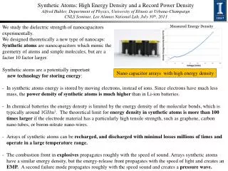 Nano capacitor arrays with high energy density