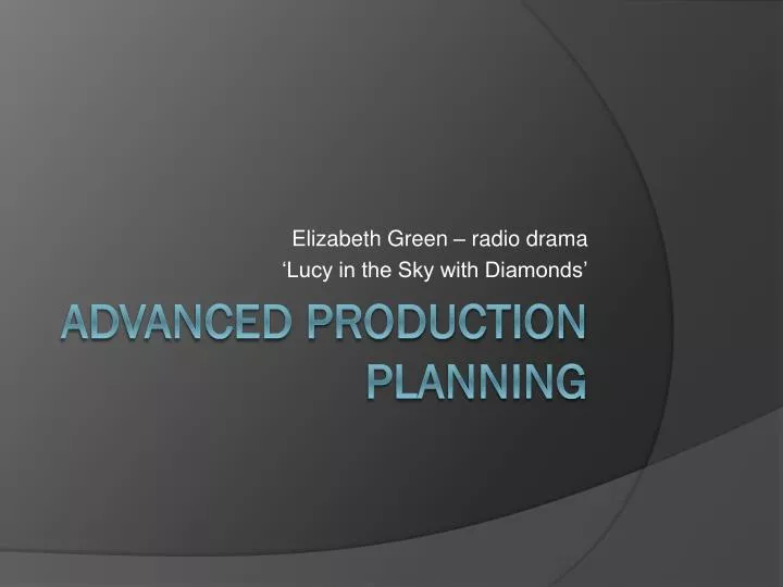 elizabeth green radio drama lucy in the sky with diamonds