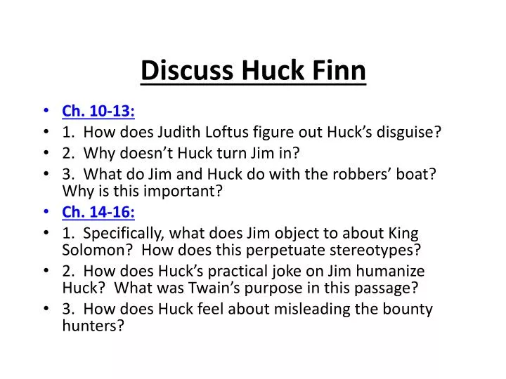discuss huck finn