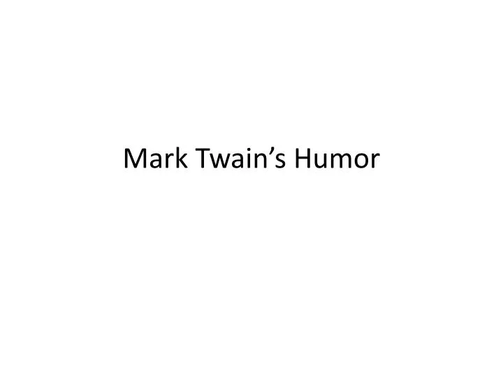 mark twain s humor
