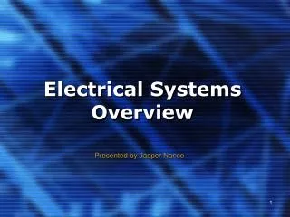 Electrical Systems Overview
