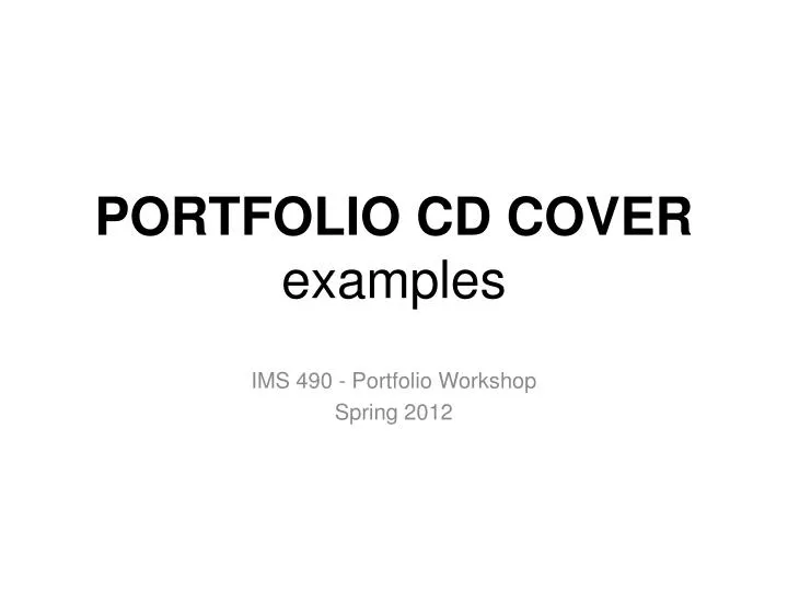 portfolio cd cover examples