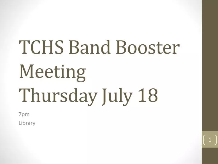 tchs band booster meeting thursday july 18