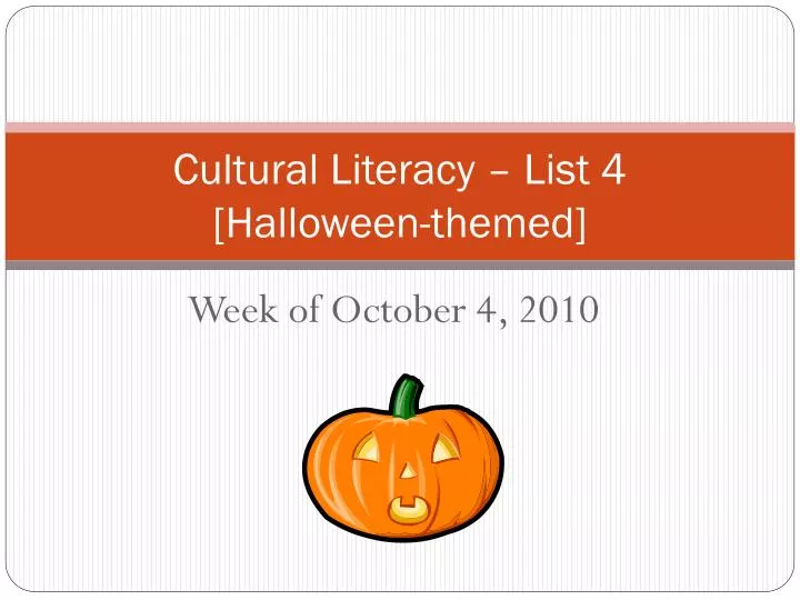 cultural literacy list 4 halloween themed