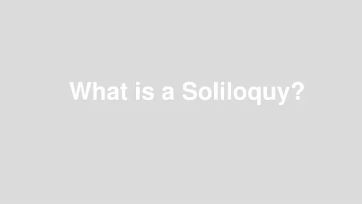 what is a soliloquy