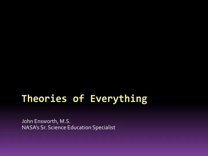 theories of everything