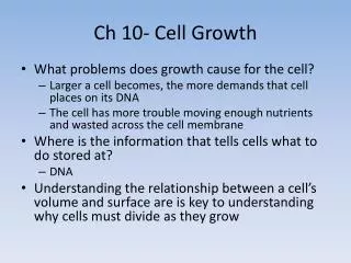 Ch 10- Cell Growth