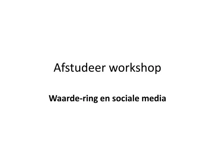 afstudeer workshop