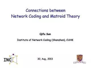 Connections between Network Coding and Matroid Theory