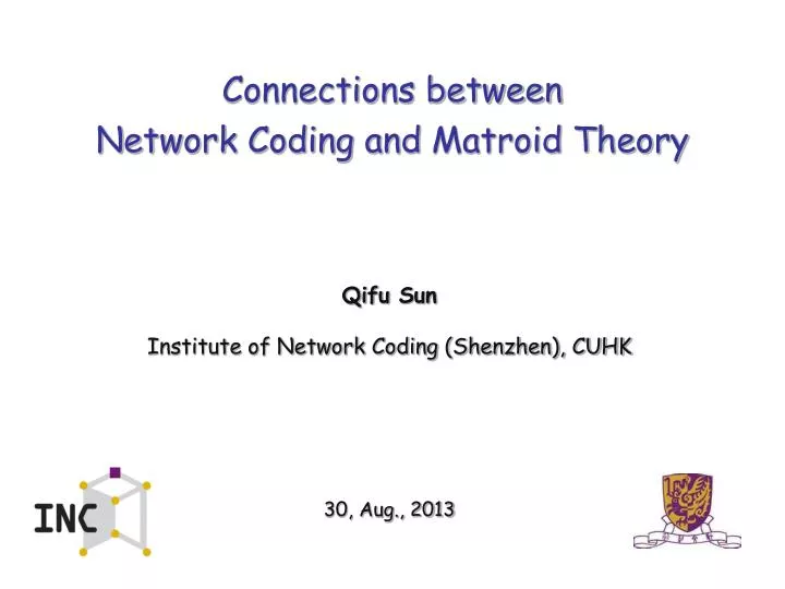 connections between network coding and matroid theory