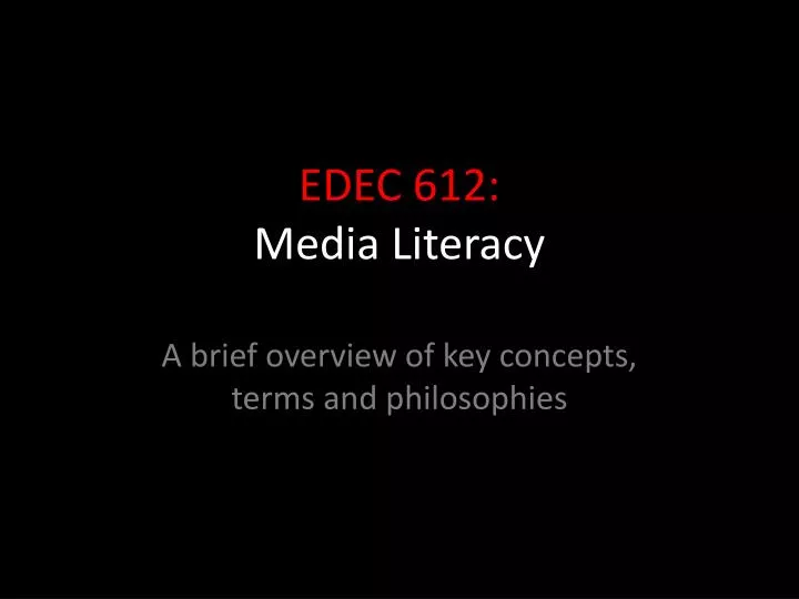 edec 612 media literacy
