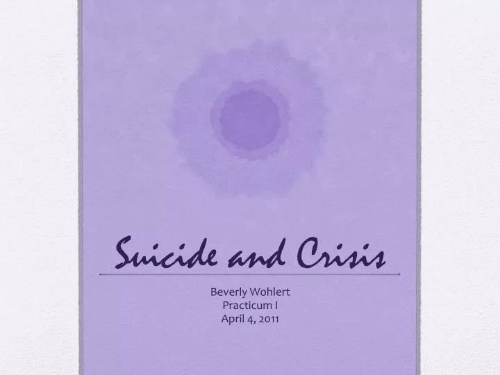 suicide and crisis