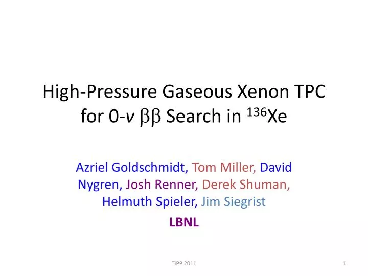 high pressure gaseous xenon tpc for 0 v search in 136 xe