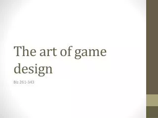 the art of game design