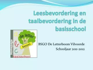 leesbevordering en taalbevordering in de basisschool