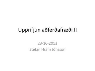 upprifjun a fer afr i ii