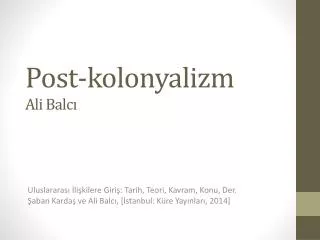 post kolonyalizm ali balc