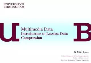 Multimedia Data Introduction to Lossless Data Compression