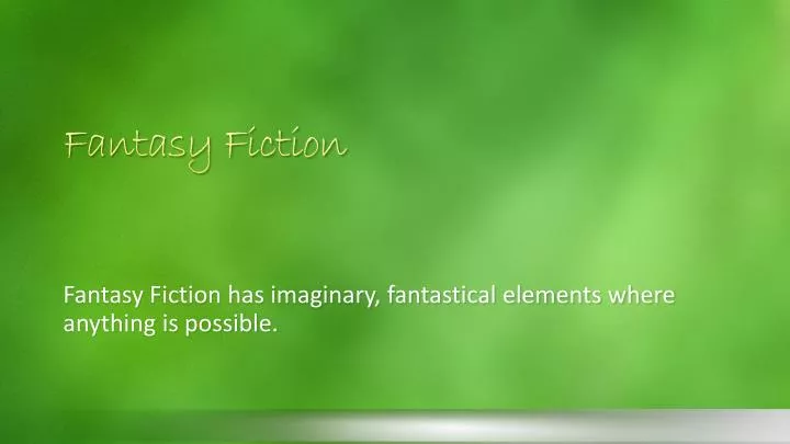 fantasy fiction