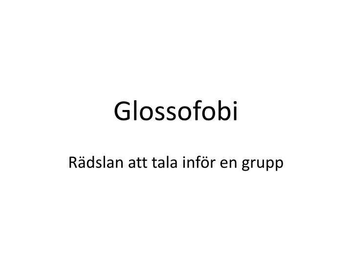 glossofobi