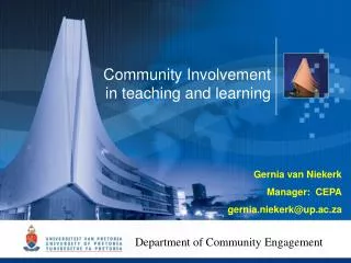Community Involvement in teaching and learning