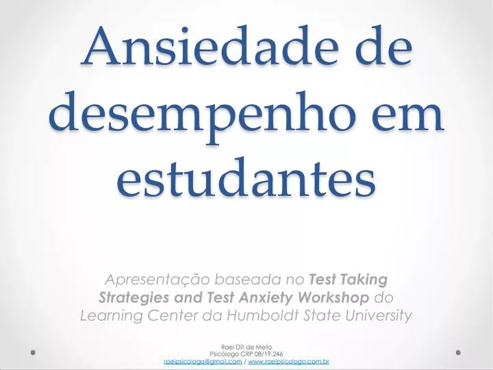 ansiedade de desempenho em estudantes