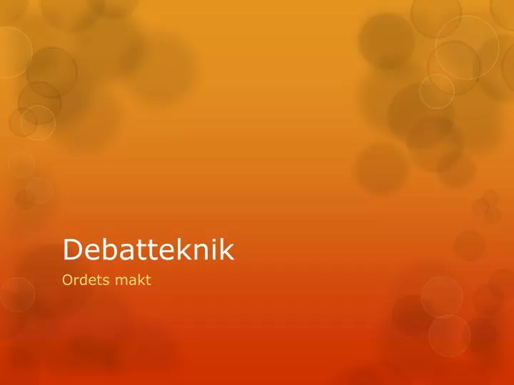 debatteknik