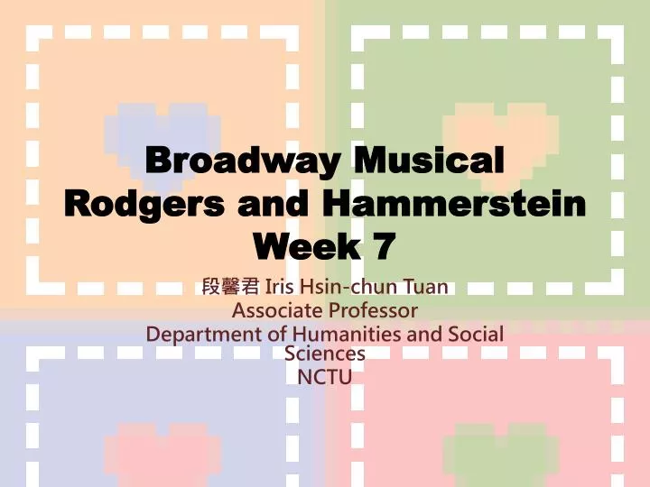 broadway musical rodgers and hammerstein week 7