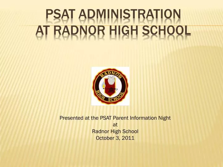 psat administration at radnor high school